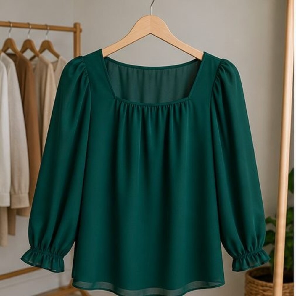 Emerald Wrap Blouse